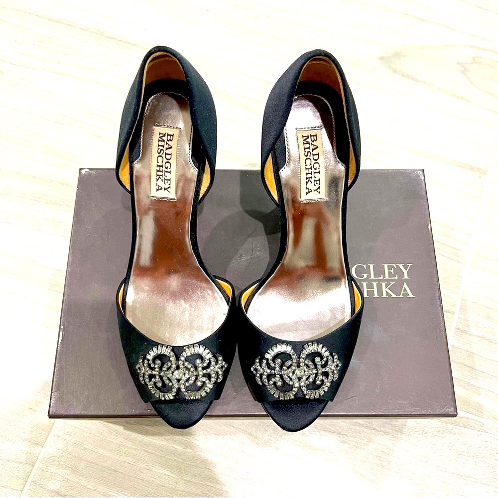 Badgley Mischka Black Embellished Heels